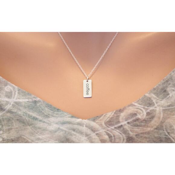 Sterling Silver Coffee Charm Necklace - Picture 2 of 3